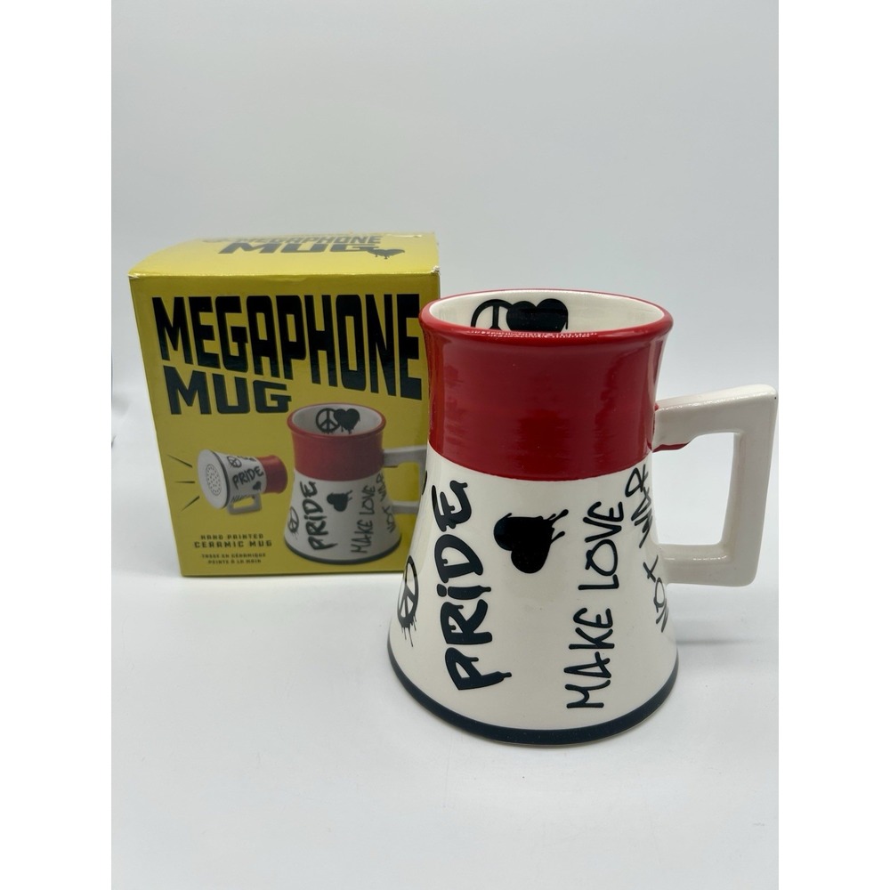 Pride Month Funny Gift Ceramic Mug Oversized Megaphone Voices 17 Oz 500 Ml